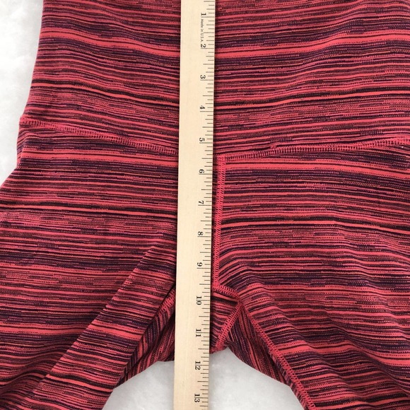 Lululemon Womens Red Striped Elastic Waist Mid Rise Skinny Capri Legging Pants 4 - Picture 3 of 7
